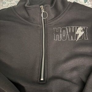 Black Half-Zip Sweatshirt with HOWDY Logo